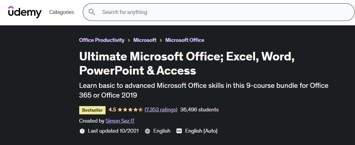 Ultimate Microsoft Office; Excel, Word, PowerPoint & Access