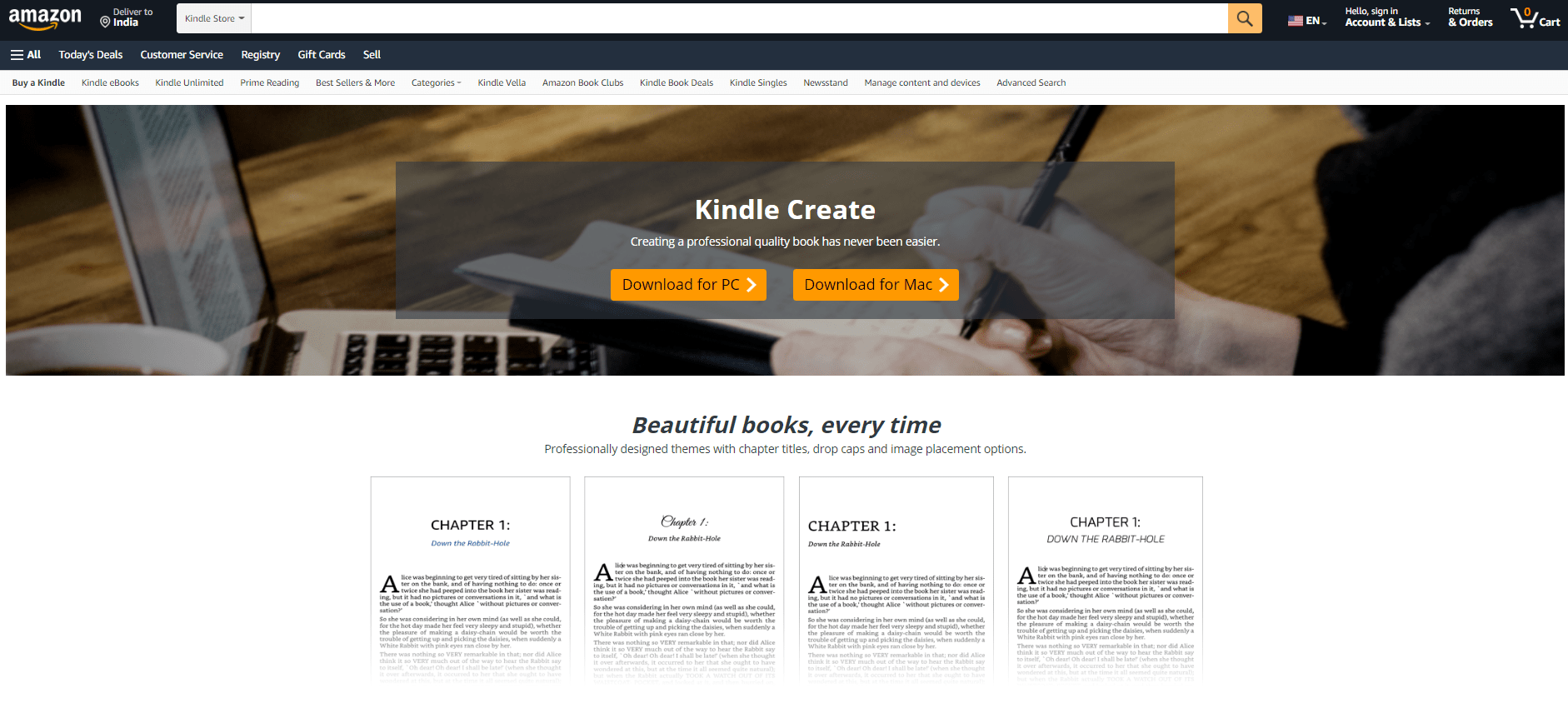 Amazon scriptor Kindle Overview crea