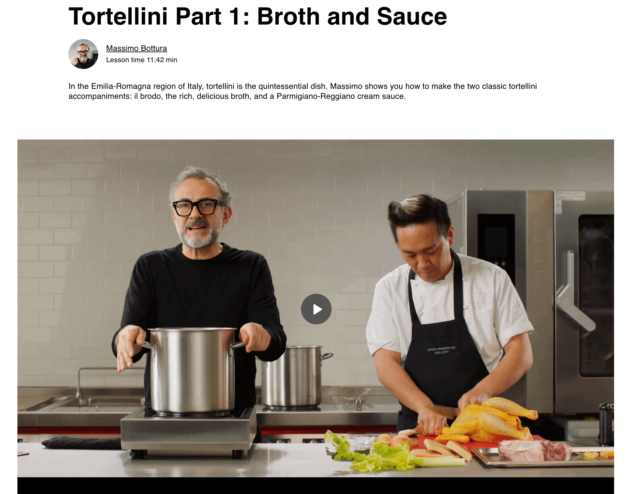 Massimo Bottura MasterClass Introduction