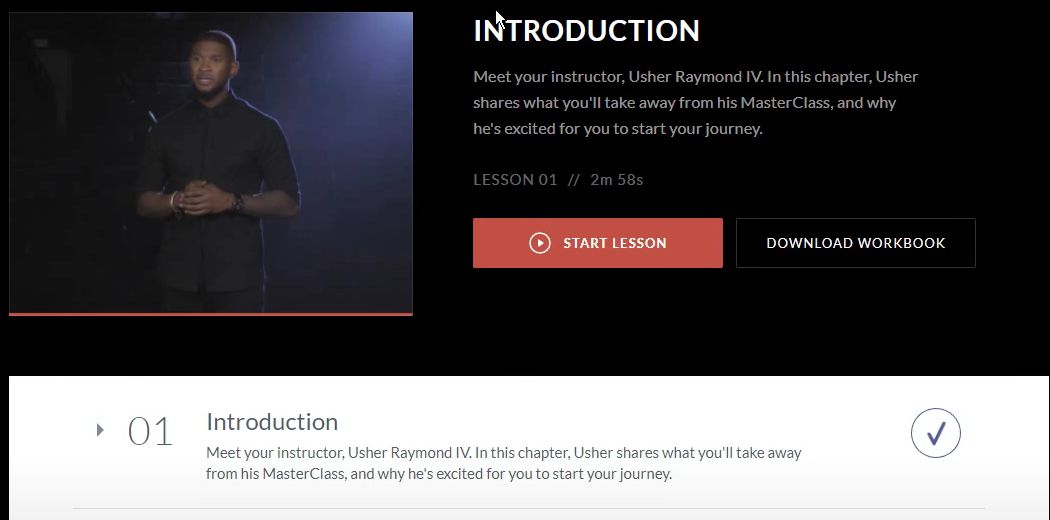 Introducere Usher Masterclass
