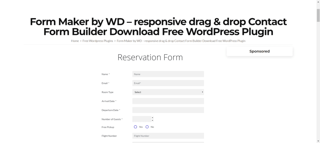 Form maker by WD- best WordPress travel agency plugin