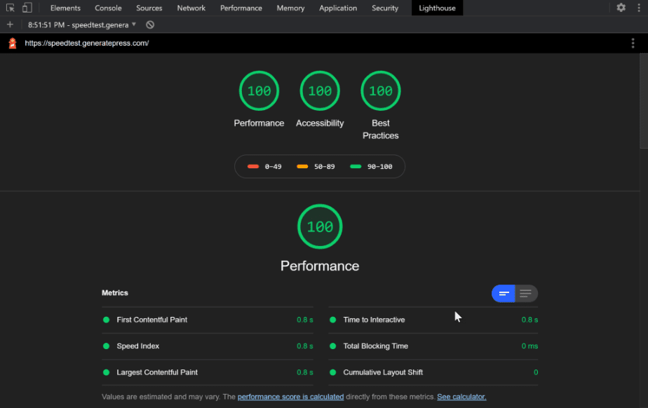 GeneratePress Speed