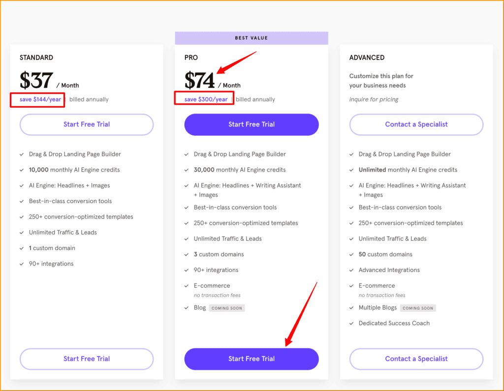 Leadpages-การกำหนดราคา-แผน