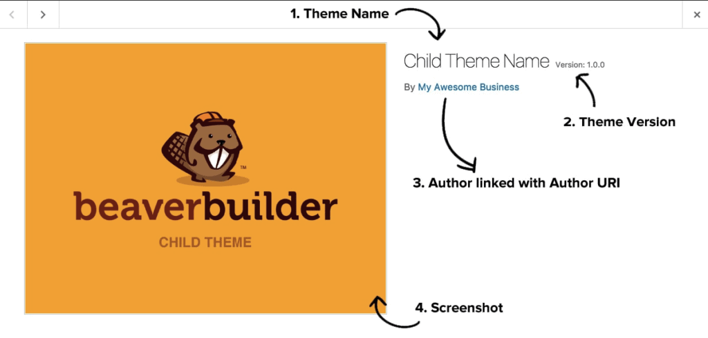 Prezentare generală a temei Beaver Builder Chid