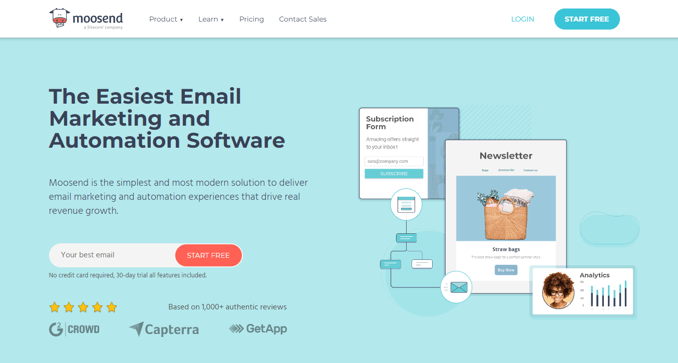 ภาพรวมของ Moosend - ซอฟต์แวร์ตอบรับอัตโนมัติทางอีเมลที่ดีที่สุด