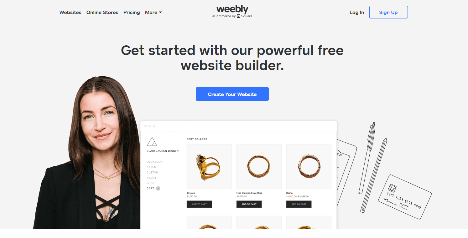 Weebly – geriausios nemokamos tinklaraščių svetainės