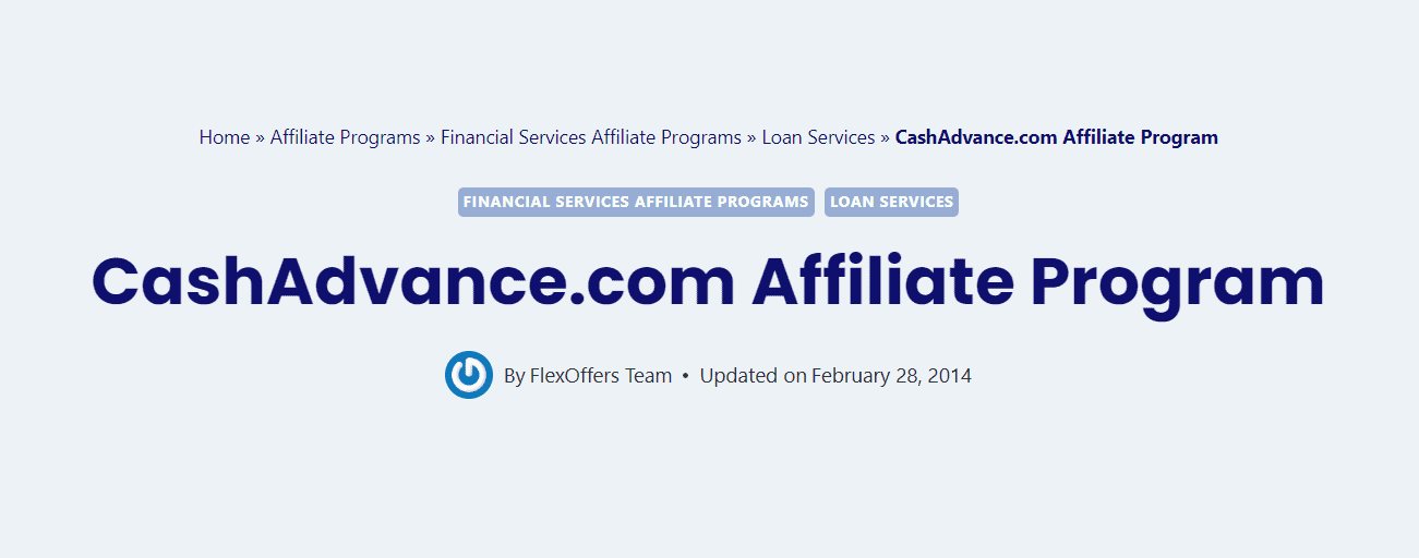 CashAdvance.com Personal Loan Affiliate Programs