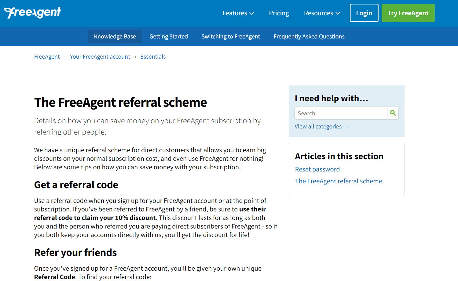 FreeAgent Referral Program