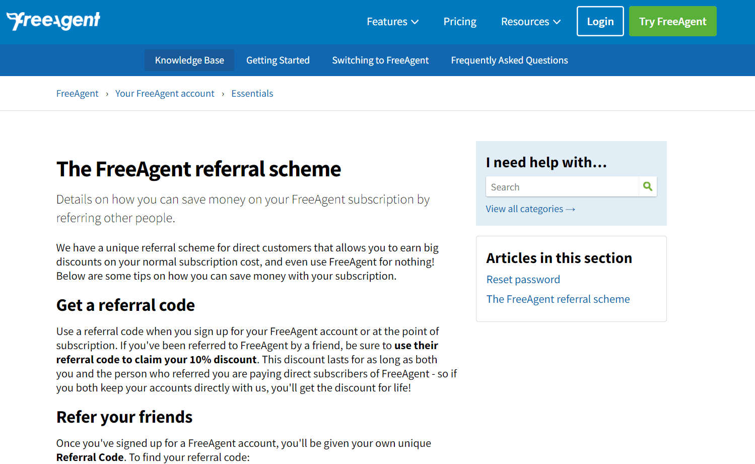 Реферальна програма FreeAgent