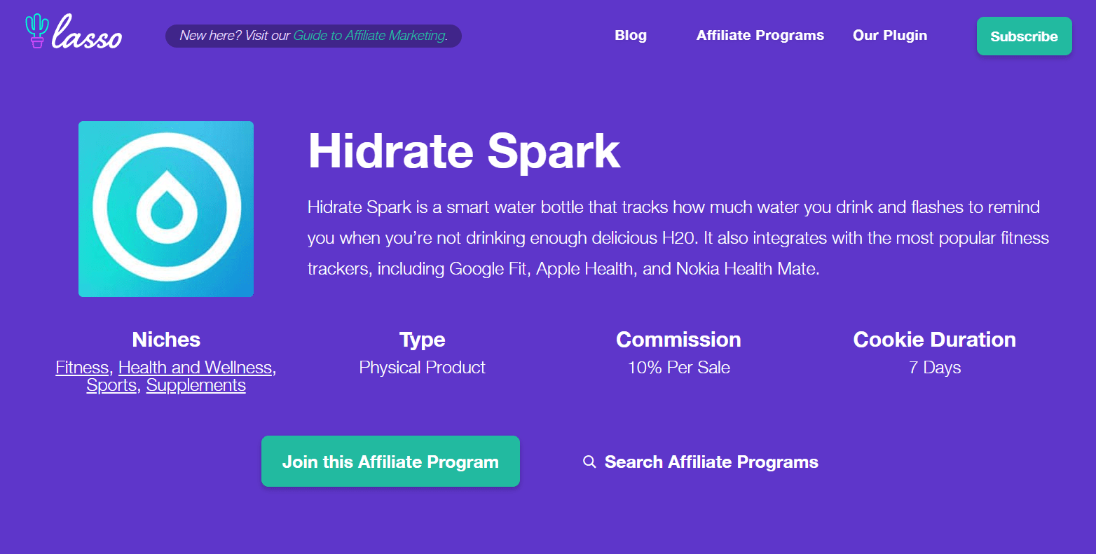 HidrateSpark- Best Fitness Affiliate Programs