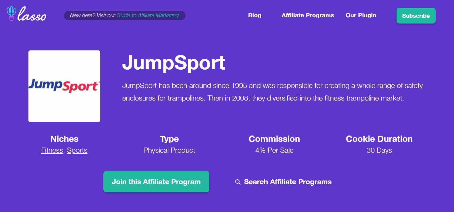 JumpSport- Best Fitness Affiliate Programs