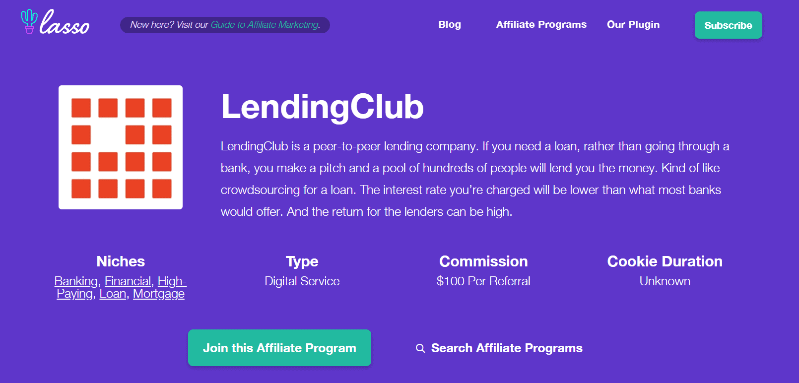 Lending Club Personal Loan Affiliate Programs