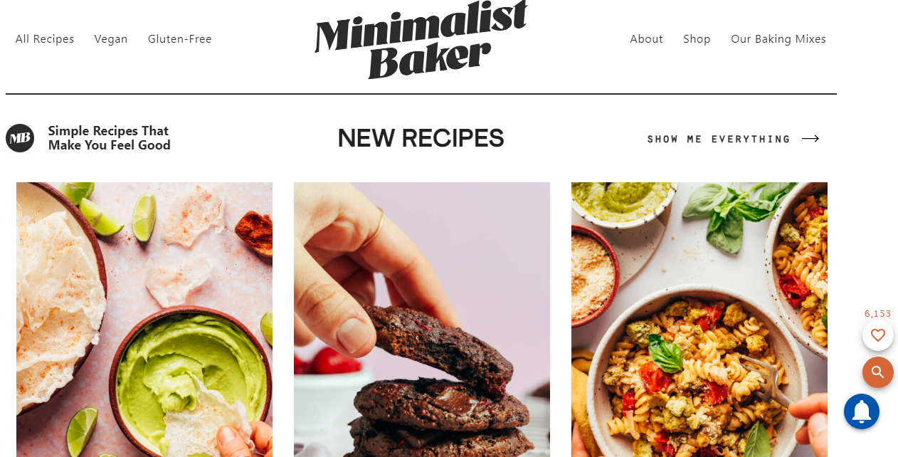 Minimalist Baker Homepage