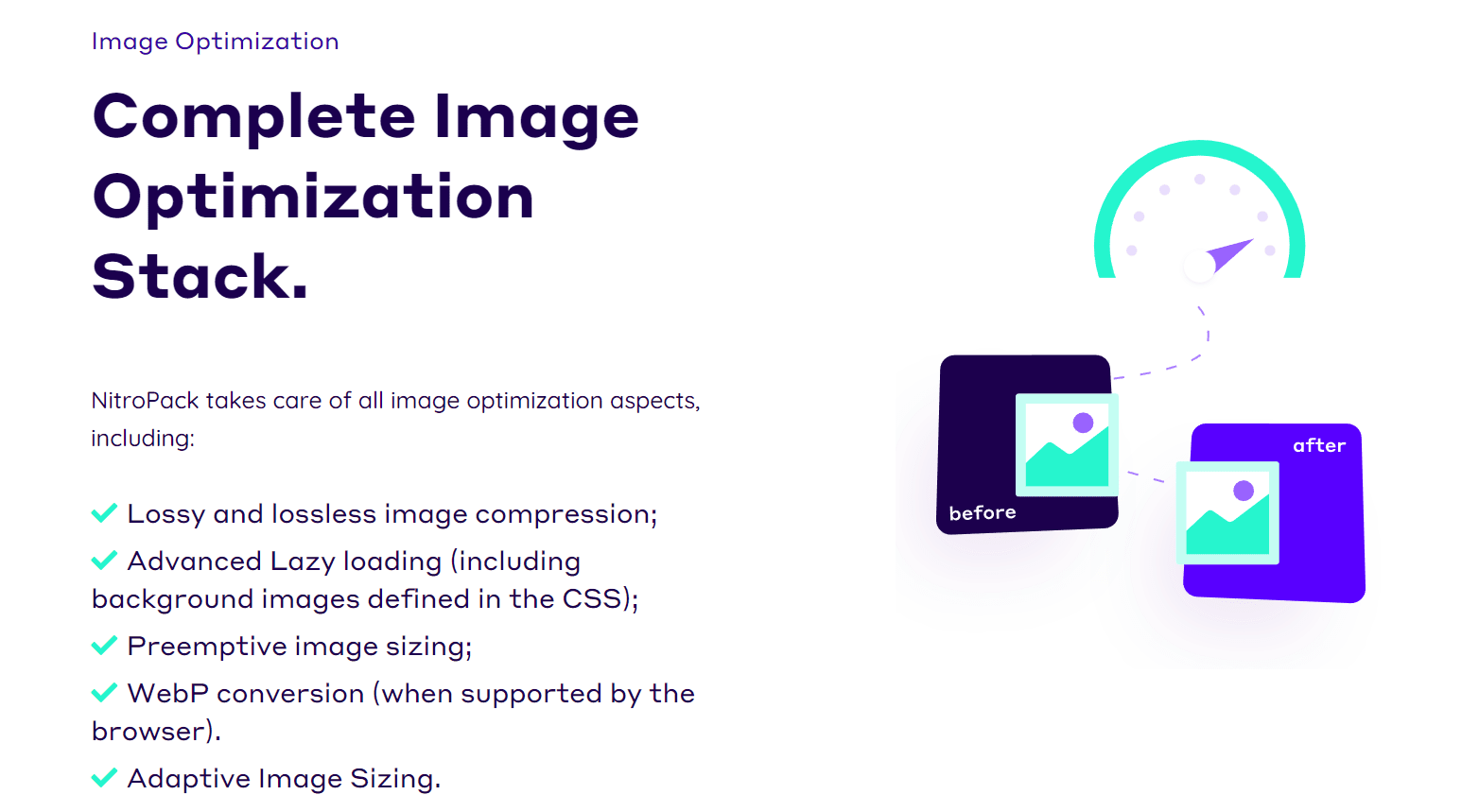 NitroPack Image Optimization Features