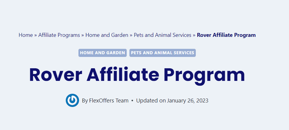 Rover Pet Affiliate Programs
