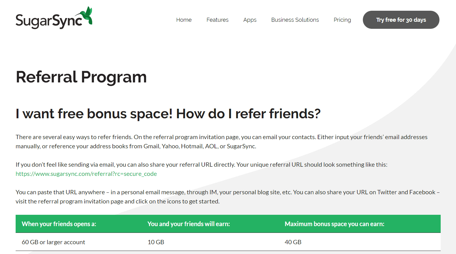 SugarSync Referral Program