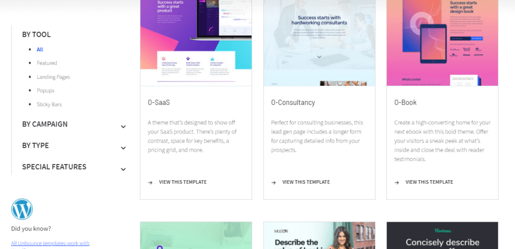 Unbounce- Templates