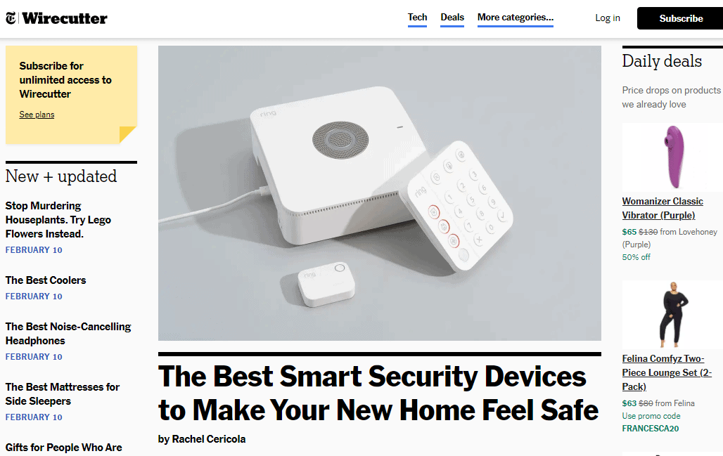 WireCutter Homepage