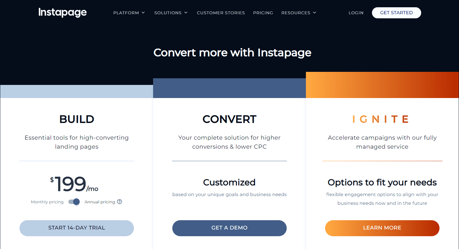 Instapage Pricing