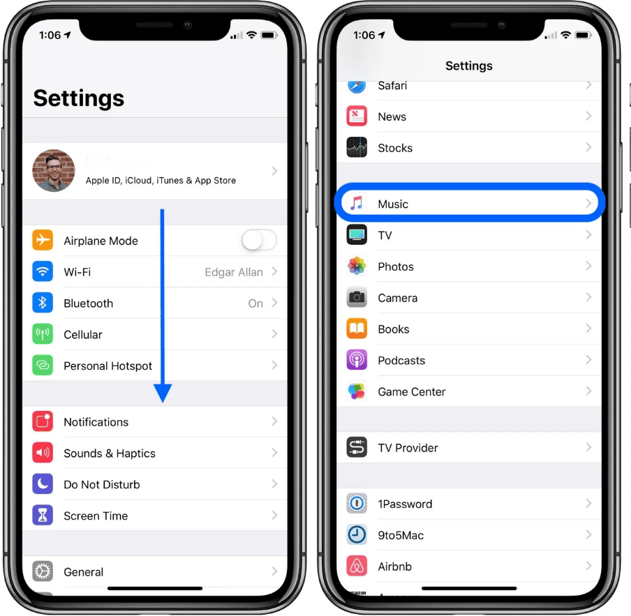 iPhone Music Setting