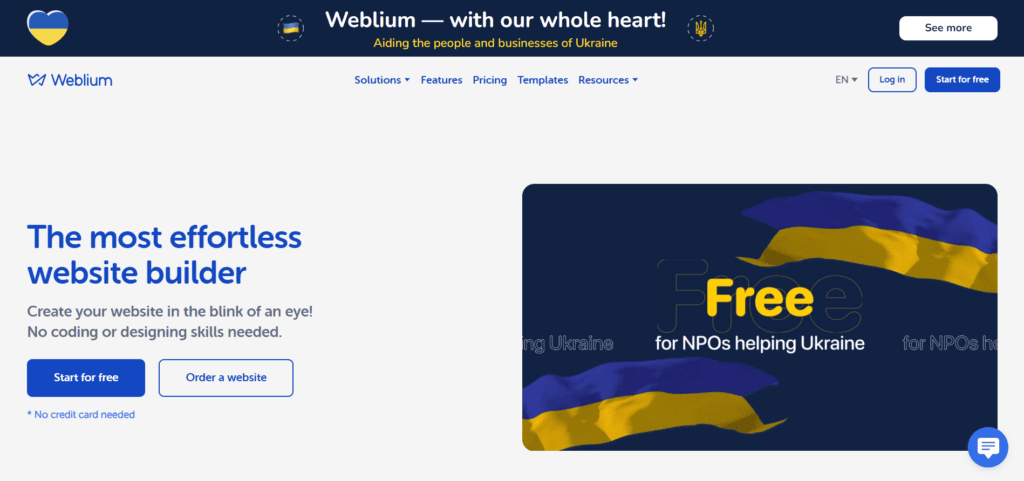 Weblium website builder- Wix vs Weblium