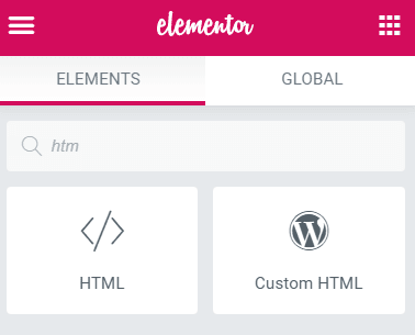 insert HTML in the ELementor