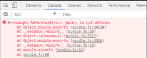 jQuery not defined error