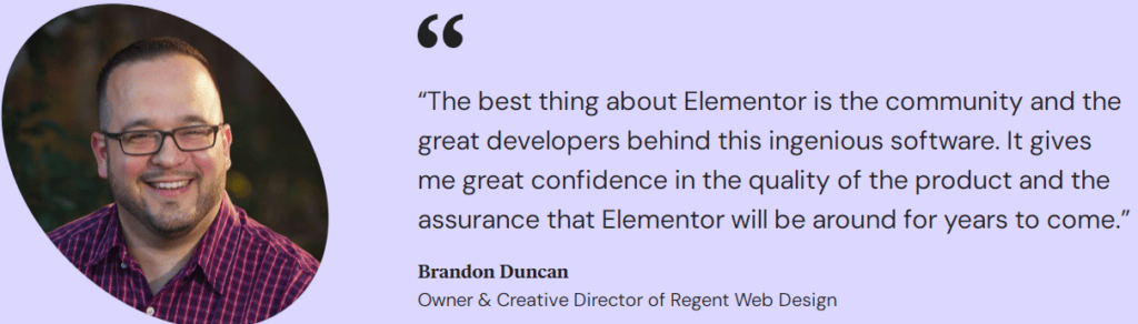 elementor testimonial