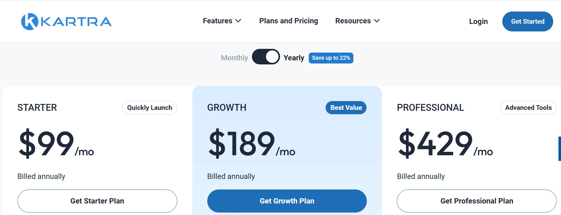 kartra pricing